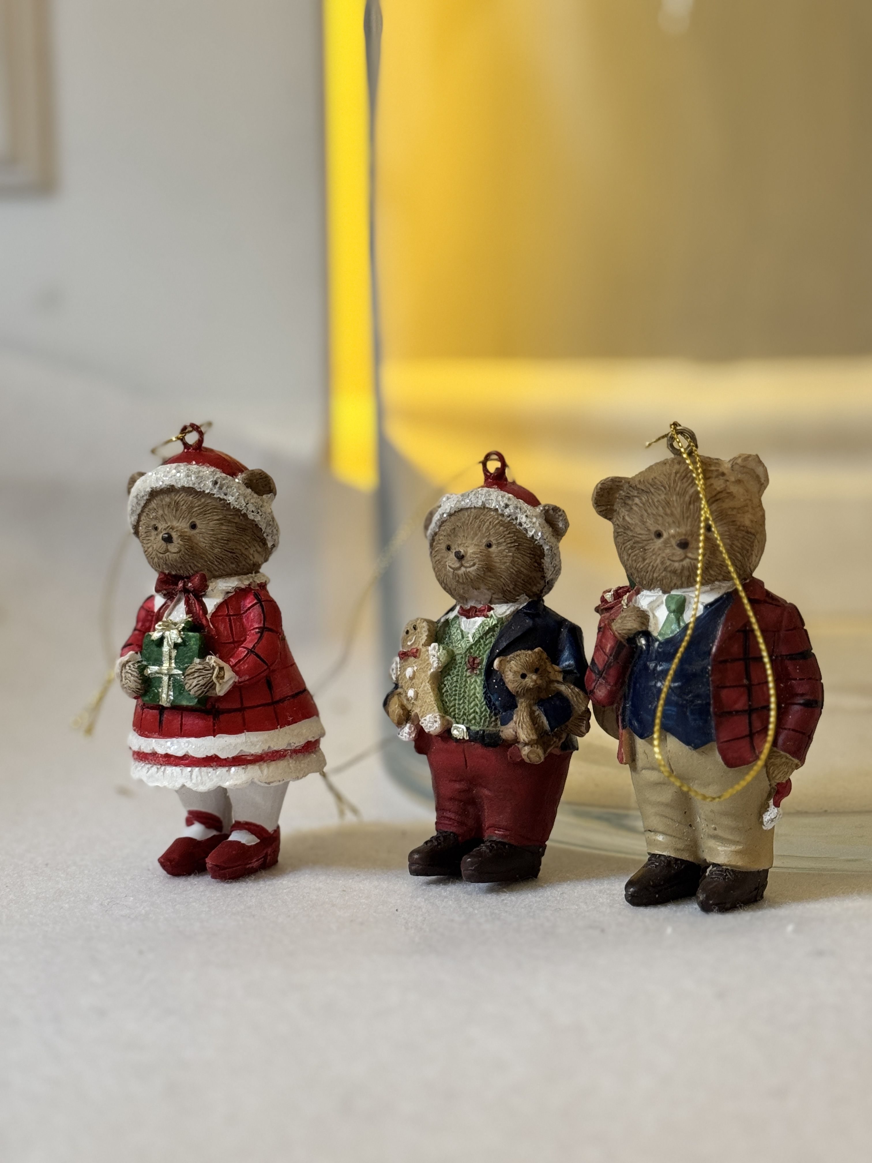 Dekoracja świąteczna -Zestaw 3 bombek na choinkę „Świąteczne Misie” - obrazek 2